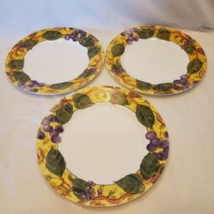 Corelle Vintage Tuscan Vines & Grapes Dinner Plates, Set of 3